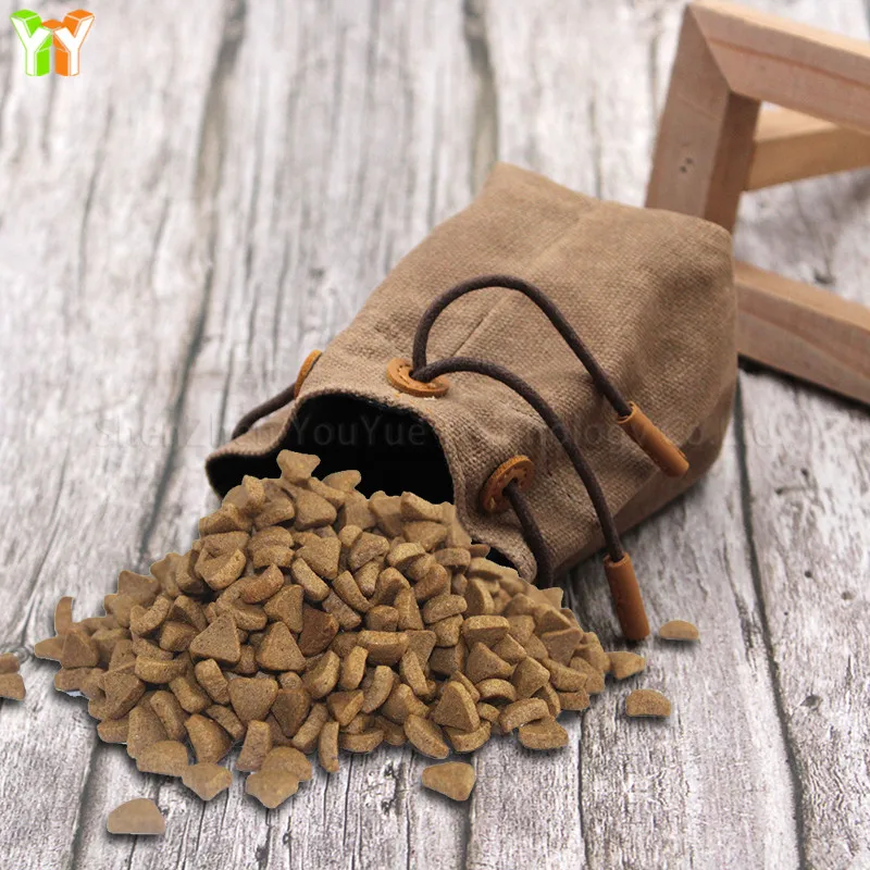 Portable Waxed Canvas Dog Training Treat Bag Outdoor Travel Dog Food Pouch Puppy Dog Snack Bag Pack of 2 - Image 2
