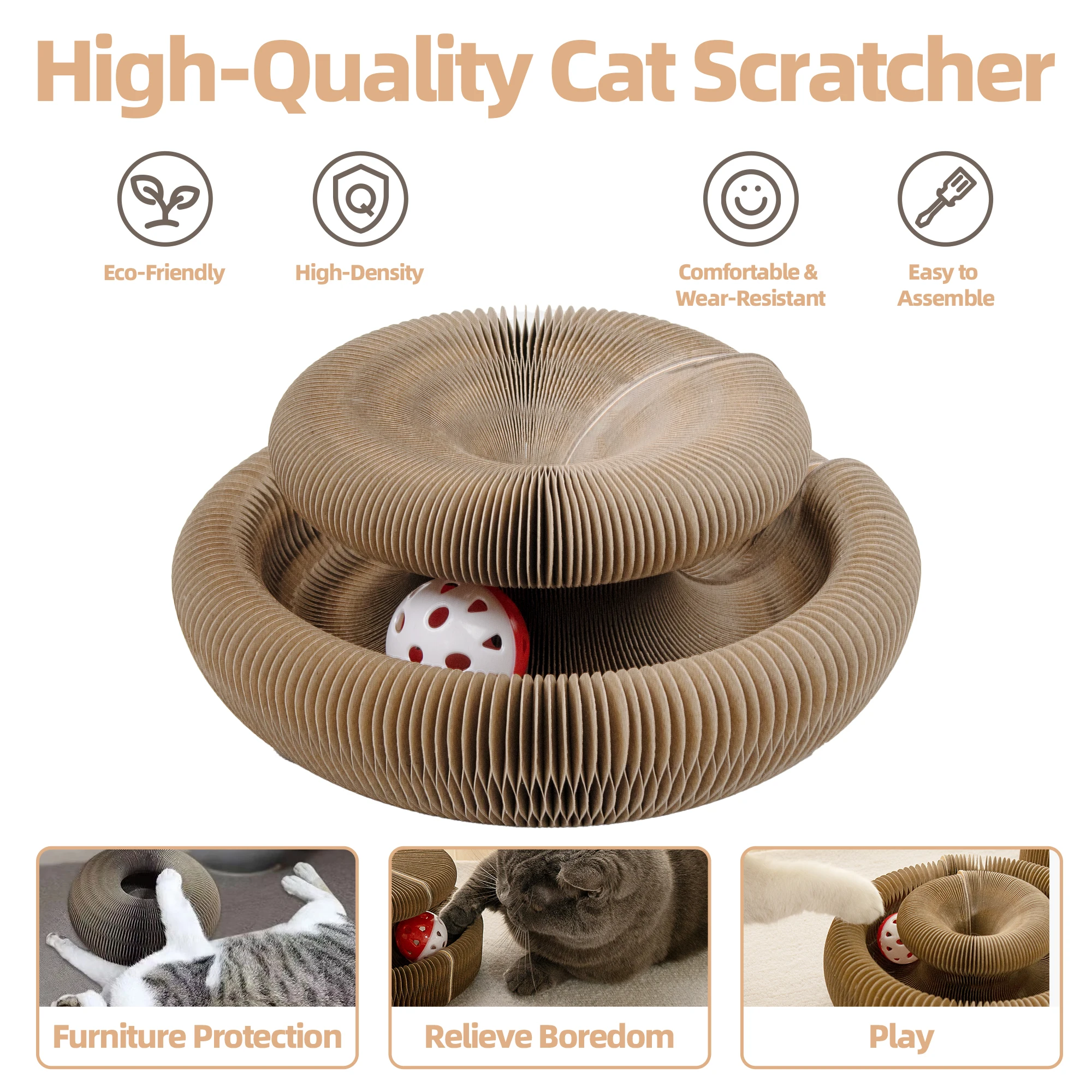 Factory Direct Magic Organ Cat Scratching Board with Bell Including a Fun Toy for Cats Pack of 500 - Image 2