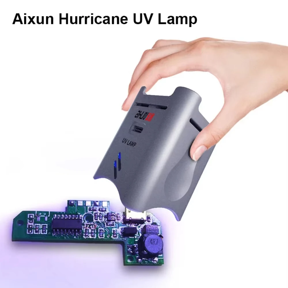 Aixun UV LED Fan Curing Lamp Supports Type-C Charging for Mobile Phone Motherboard BGA Repair Cooling Green Oil Curing Lamp Tool - Image 2