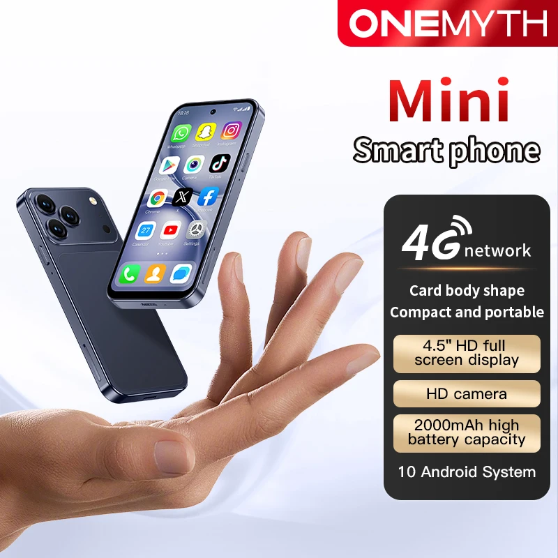 ONEMYTH A19Pro Mini Smartphone 4G Dual SIM 4.5" HD Mobile Phone 2000mAh 2GB+16GB Android 10.0 Play Store Small Cellphone Face ID Pack of 5 - Image 3