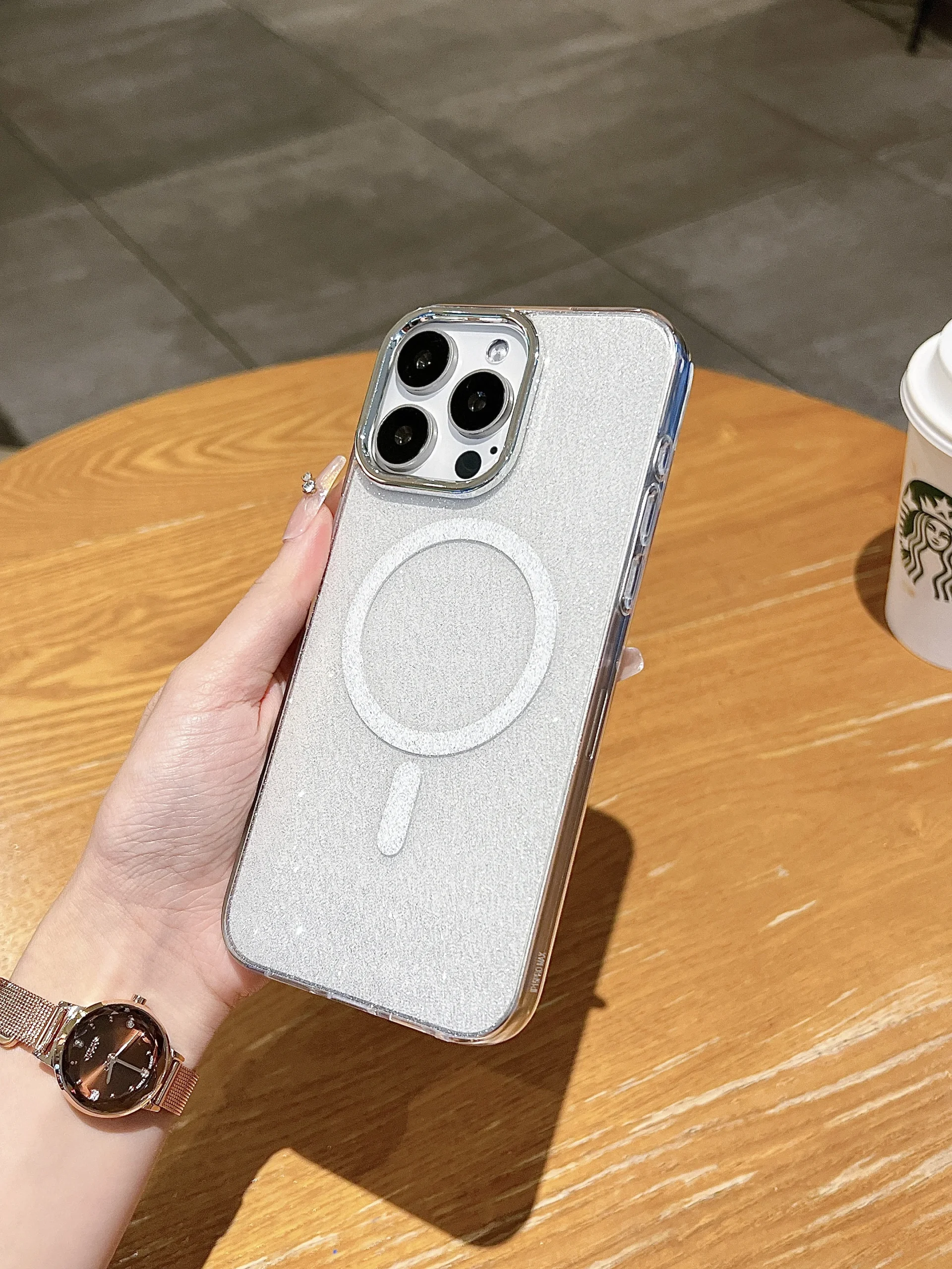 Transparent TPU Luxury Shockproof Magnetic Ring Holder Safes Mobile Phone Cases for 15 14 17 Pro Max Packaged OPP Bag Pack of 25 - Image 2