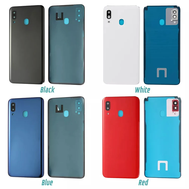 Back Housing Battery Cover Replacement+Rear Camera Lens for Samsung Galaxy A20 A205 Pack of 40 - Image 2