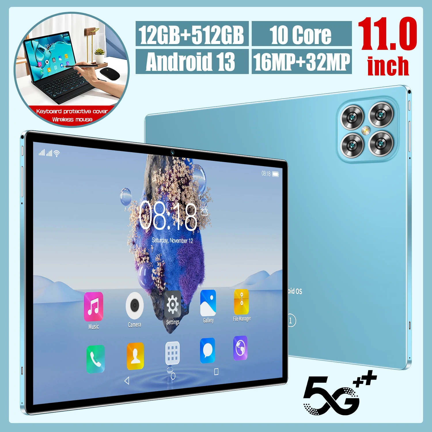 New 10.1" 12GB+512GB Android 14 Tablet PC with Dual SIM GSM HD Capacitive Touch Screen Business Use Gift - Image 3