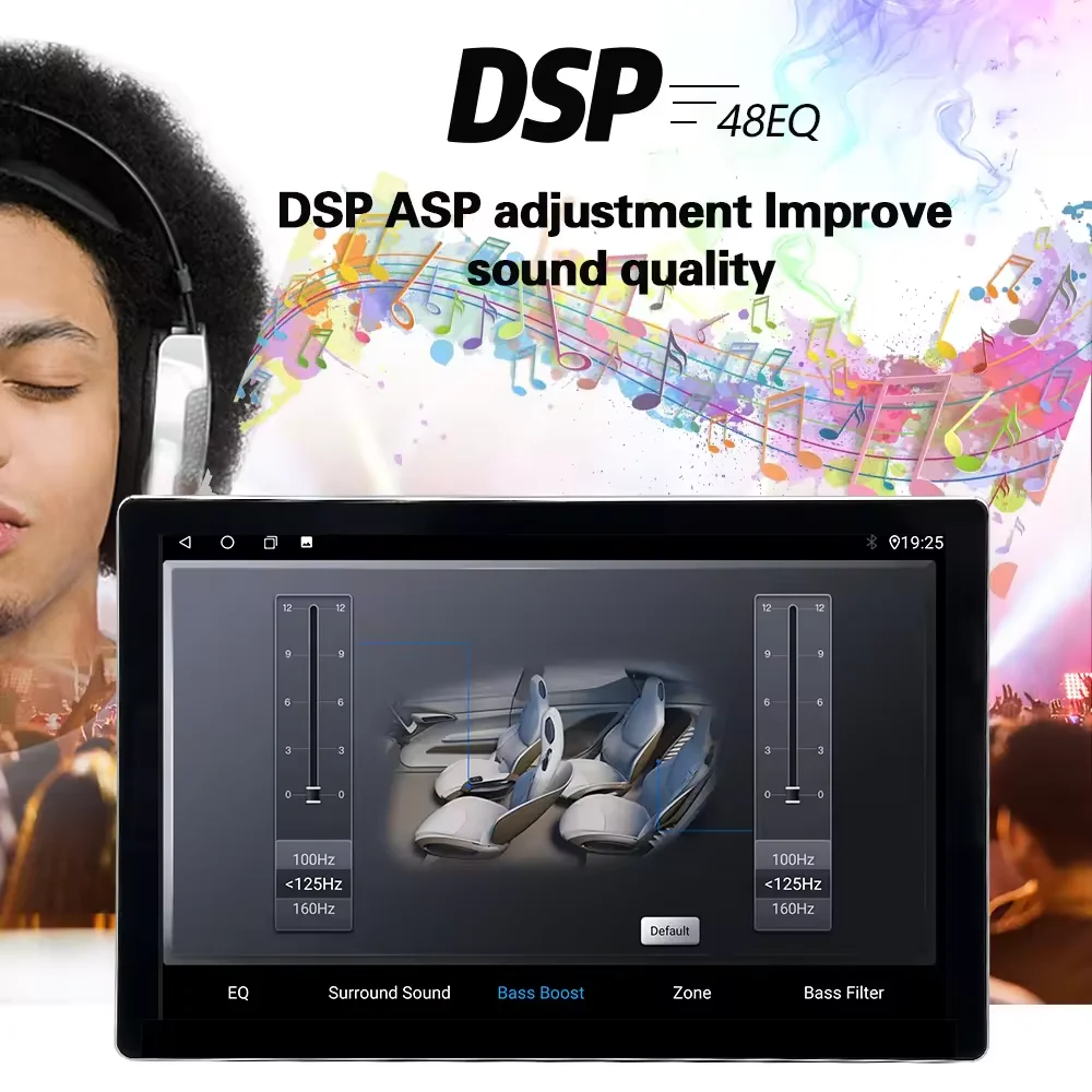 Korfra 13 Inch Universal 1920*1200 Touch Screen Car Radio Bt5.0 4g Dsp Rds Android Auto Carplay 2 Din Gps Navigation System Pack of 2 - Image 3