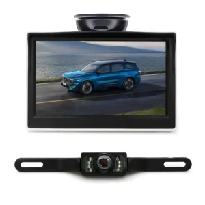 HD 1080P Reversing Monitor, 5 Inch Display Backup Monitor Camera, License Plate Rear View Camera for Cars, Trucks and RVs