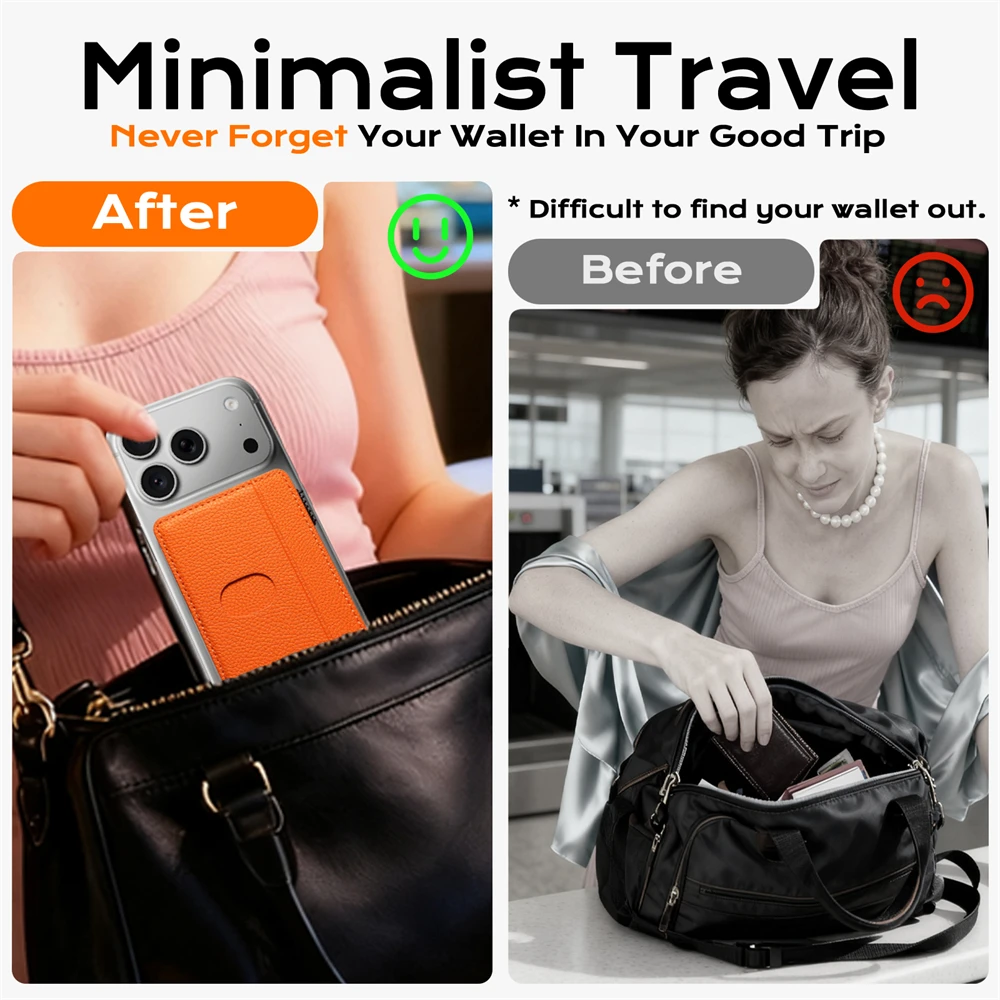 Rough Lychee Texture Leather Card Case Portable Wallet Mobile Bags Compatible for Apple IPhone17/16/15/14/13/12 Series Pack of 10 - Image 4