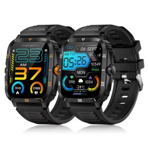 Outdoor Smart Watch KT71 Sport Tracker 1.96 Inch Screen 3ATM Waterproof BT Calling Heart Rate Blood Pressure Smartwatch Men Pack of 2
