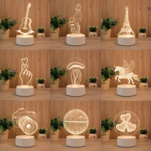 Customized Photo 16-Color Gradual Changing LED Touch Switch USB Table Lamp Bear Illusion Night Bedroom Hotel 5V Electric