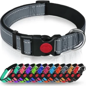 Luxury Adjustable Nylon Pet Collar Reflective Ribbons Luxury Cross-Border Safety Dog Collar Belt Solid Padded Wholesale Pet Pack of 30