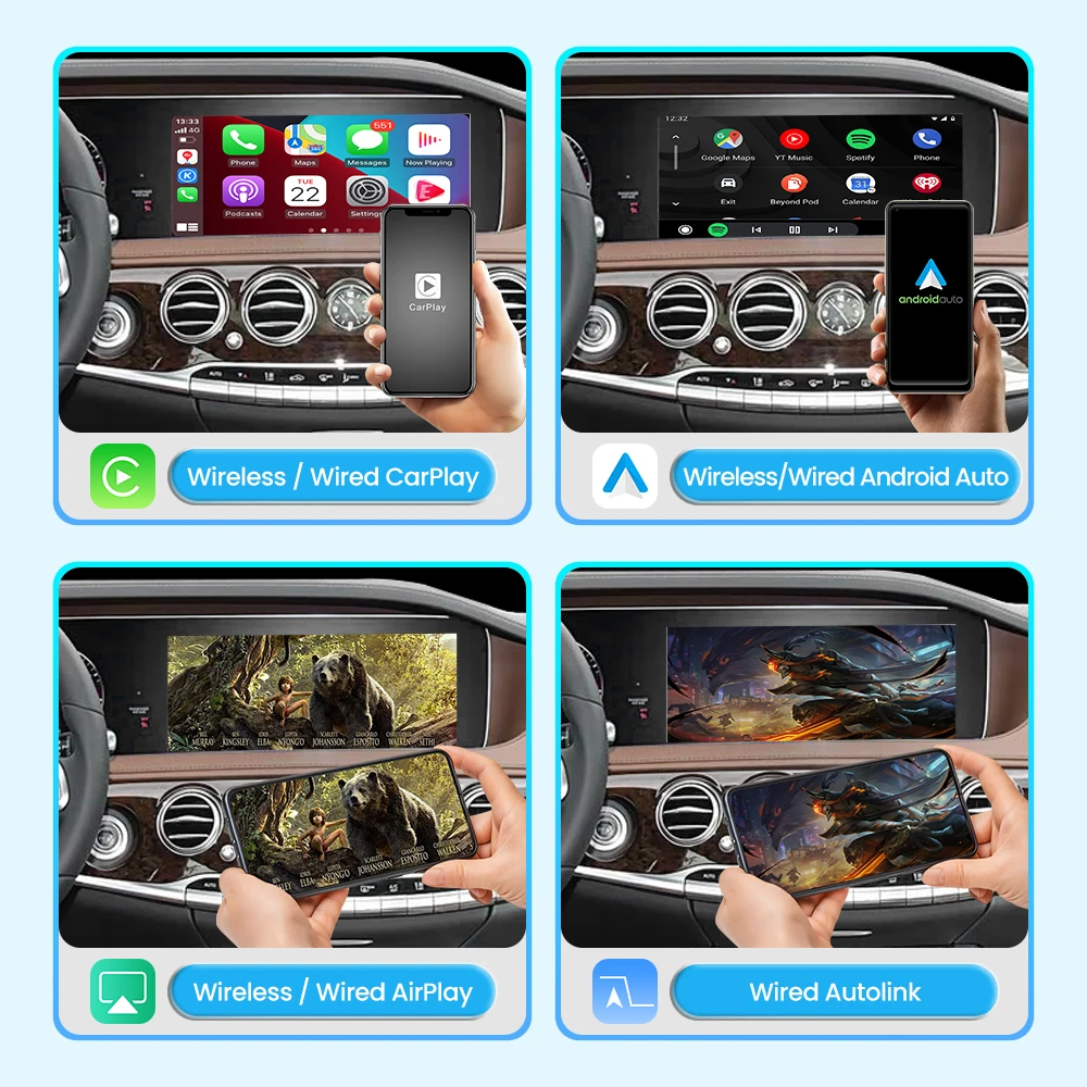 Joyeauto AMG GT(17-18)/C Class W206(19-20)/E Class W212(16-20)/ S Class W222(18-20) Wireless Carplay Android Auto Interface MMI - Image 3