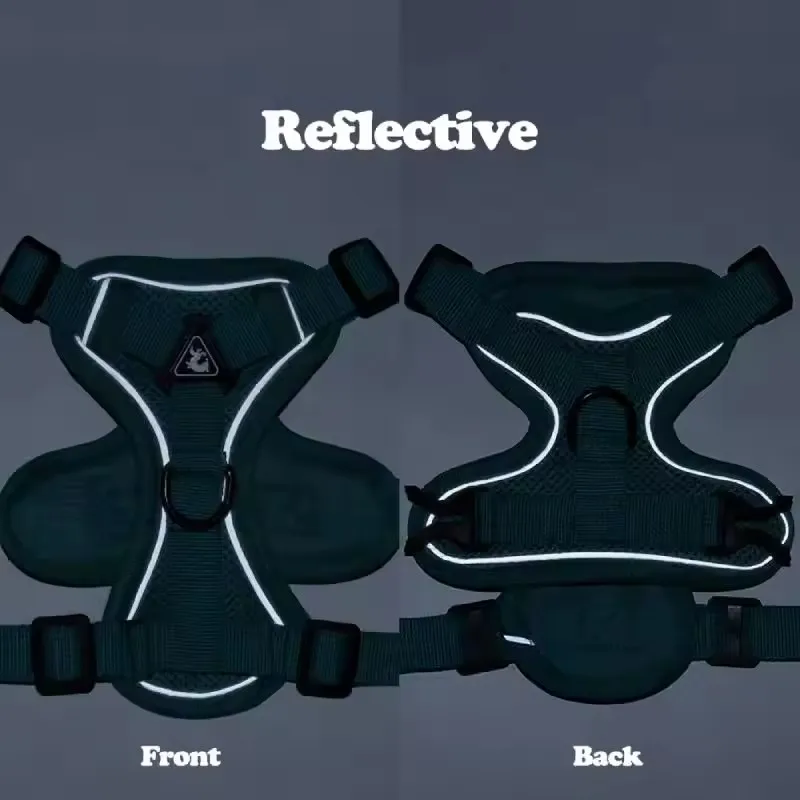 Joysing Adjustable Reflective Polyester Pet Dog Harness No-Choke Soft Padded with Easy Control Training Handle for Dogs Cats Pack of 3 - Image 4