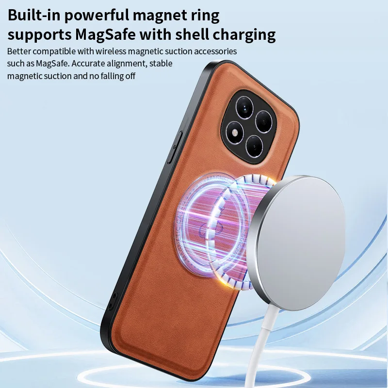 Rugged Magnetic Holder Pu Leather Kickstand Case for Xiaomi 17 Pro Max 15T Pro 12 14T 13T Wireless Charging Back Cover Pack of 10 - Image 2