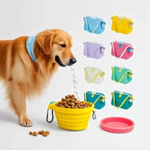 Pet Dog Treats Bags Portable Walking Eco-friendly Foldable Silicone Dog Treats Bags Pack of 10