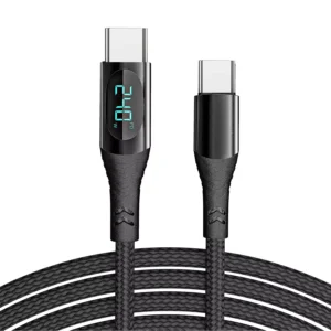 240W 1.2M Pure Copper Nylon Aluminum PD C Fast Charging USB-C Cable with LED Screen Display Smart for iPhone Ready to Ship Pack of 5