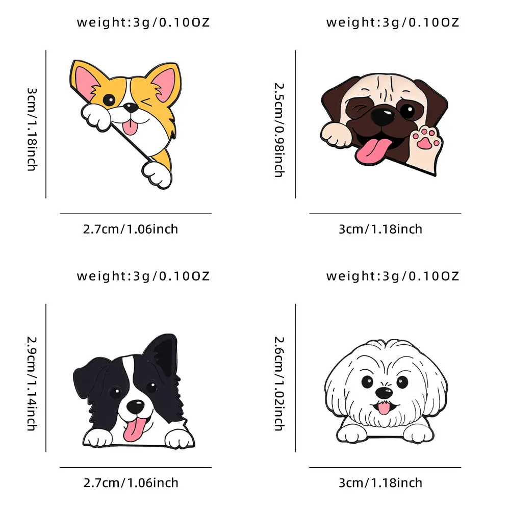 Enamel Epoxy Coated Zinc Alloy Lapel Pin-Adorable Kawaii Pet Animal Dog Cartoon Novelty Creative Fashion Collectible Daily Wear Pack of 30 - Image 3