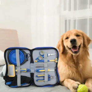 Factory Wholesale Custom Logo Luxury Stainless Steel Portable Multifunction 8 1 Cat Dog Pet Grooming Tool Kit Brush Set Storage