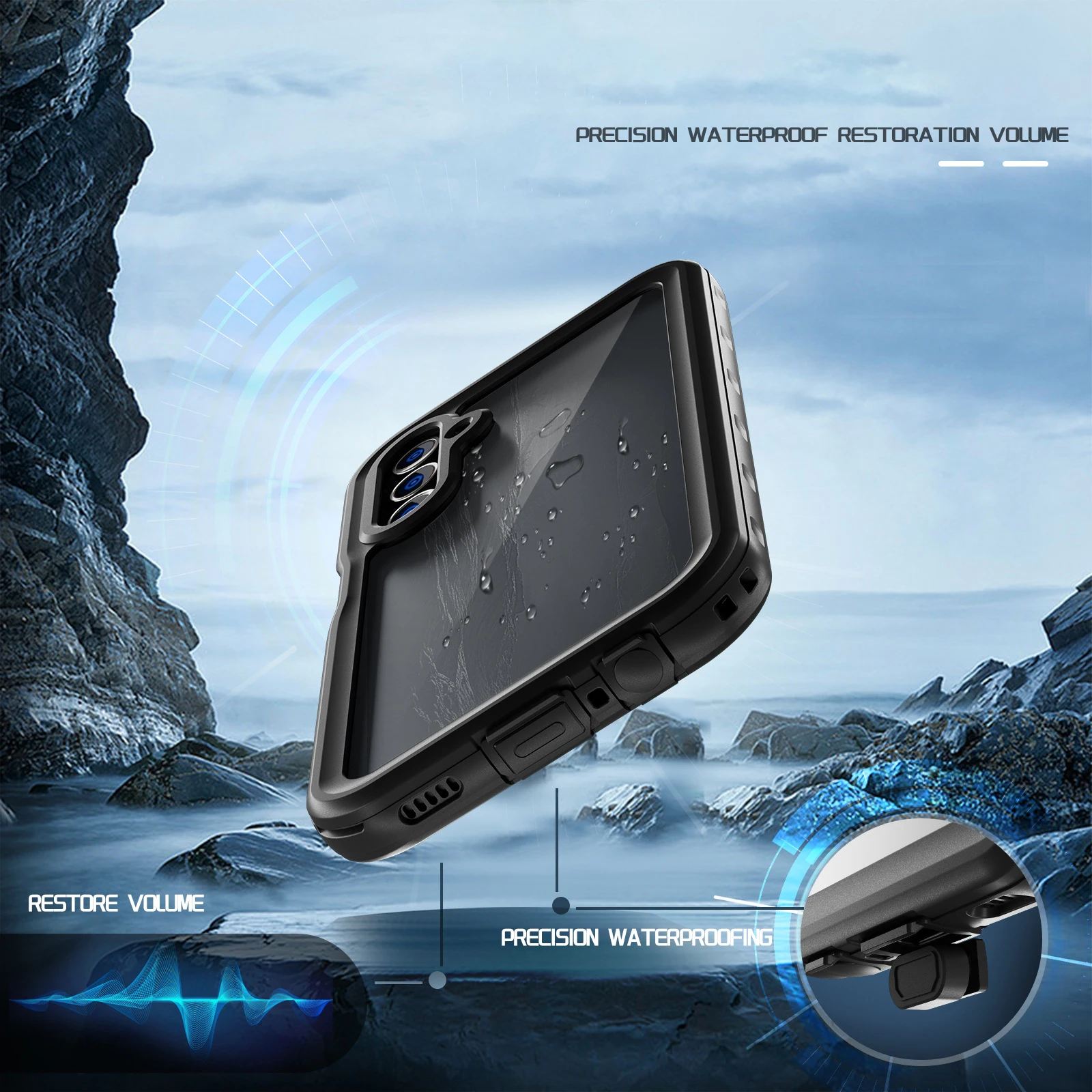 Waterproof Rugged Shockproof Tpu Pc Rubber Silicone Mobile Case with Strap Screen Protector 15 14 13 12 11 for iphone 16 Pack of 10 - Image 4