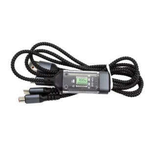 3 in 1 Data Cable 100W USB Type-C Micro Fast Charging Braided Cable With Light