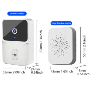 Wi-Fi Video Doorbell Camera Smart Home Kit with Two-Way Audio AI Motion Detection Night Vision Cloud Storage Wireless