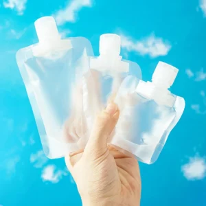 Refillable Printing Spout Pouch Liquid Cream Lotion Cosmetic Plastic Pouch Bag Flip Cap Carry on Travel Packaging Bag Sachet Pack of 100