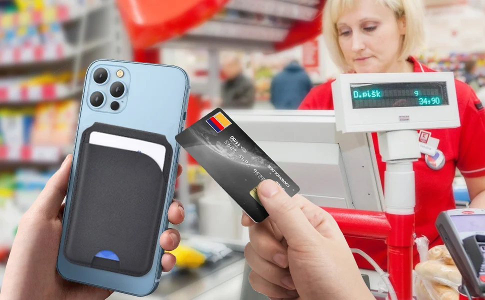 Phone Wallet Back Phone Mobile Cover Magnetic Leather Wallets case 16 15 14 for apple Wallet for iphone 17 Pack of 10 - Image 4