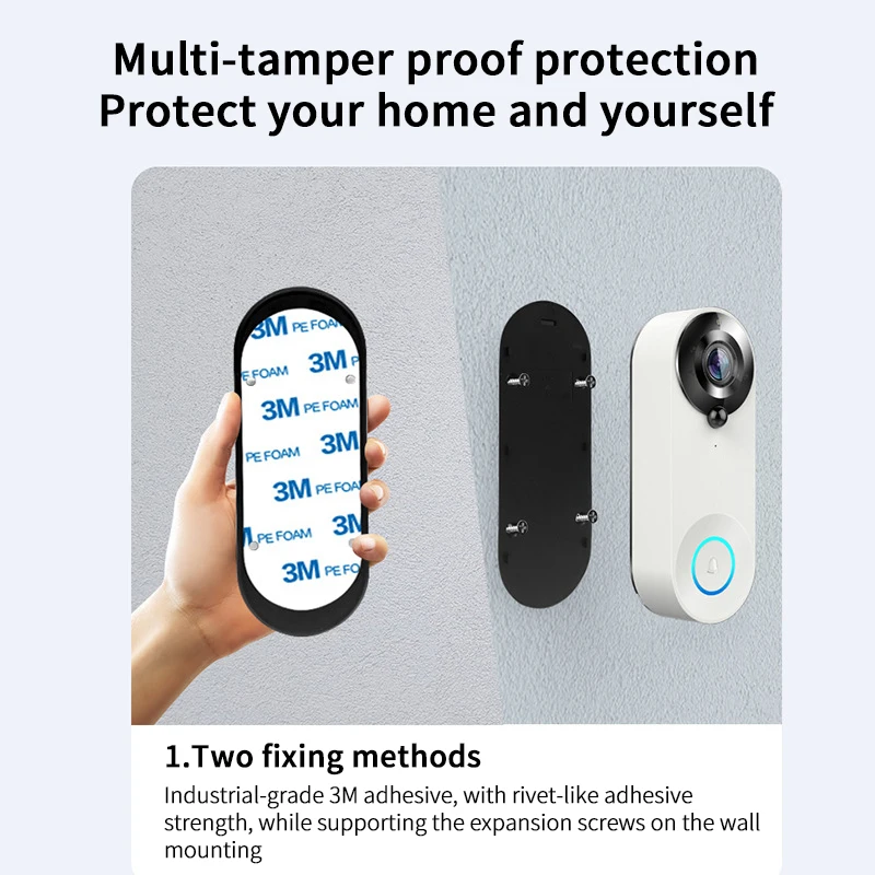 New Security Rechargeable Wireless Tuya Peephole Video Doorbell Camera 1080P Wall Mounted Door Camera Pack of 2 - Image 4