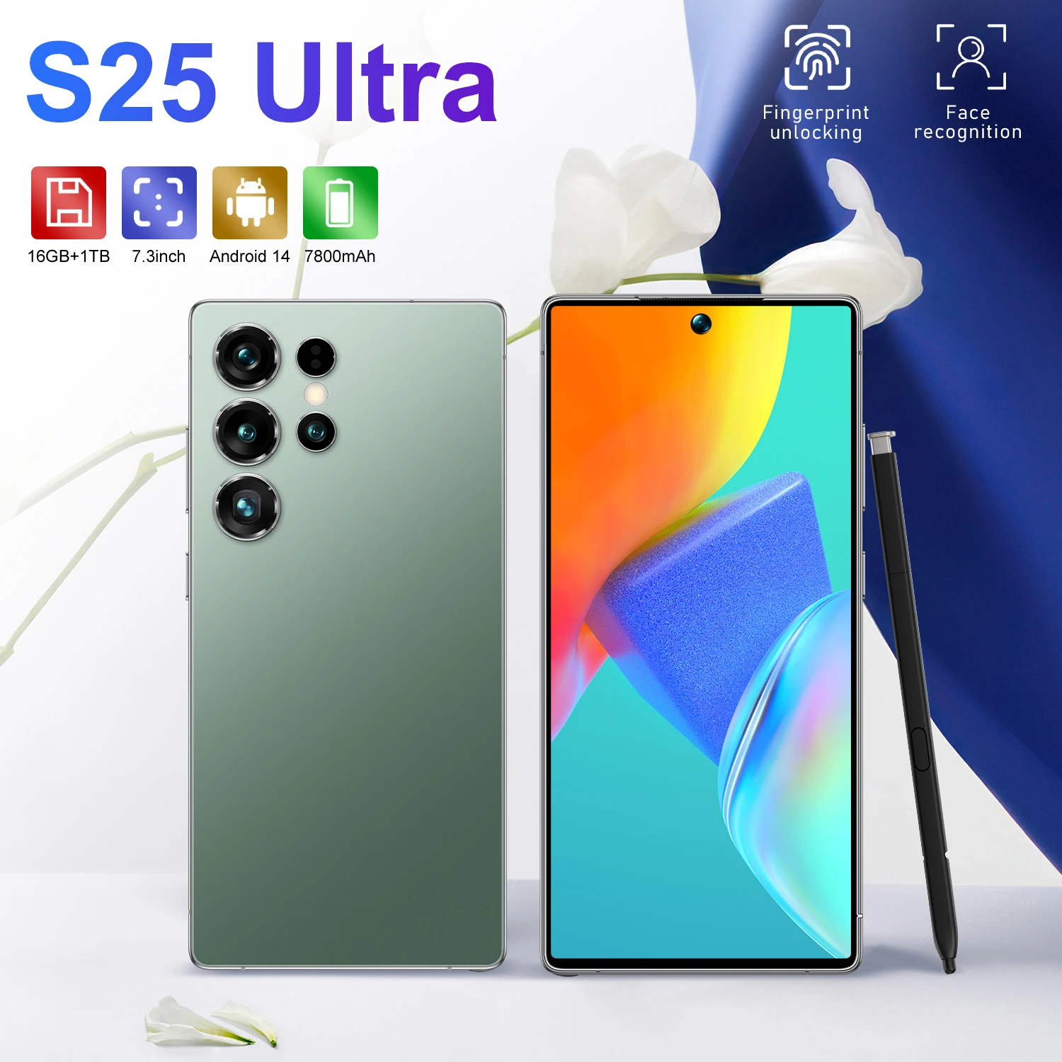 Dropshipping S25 Ultra Dual Sim 5G Smartphone with Face Recognition HD Screen Deca Core CPU 108MP Rear Camera LTE CDMA Cellular - Image 2