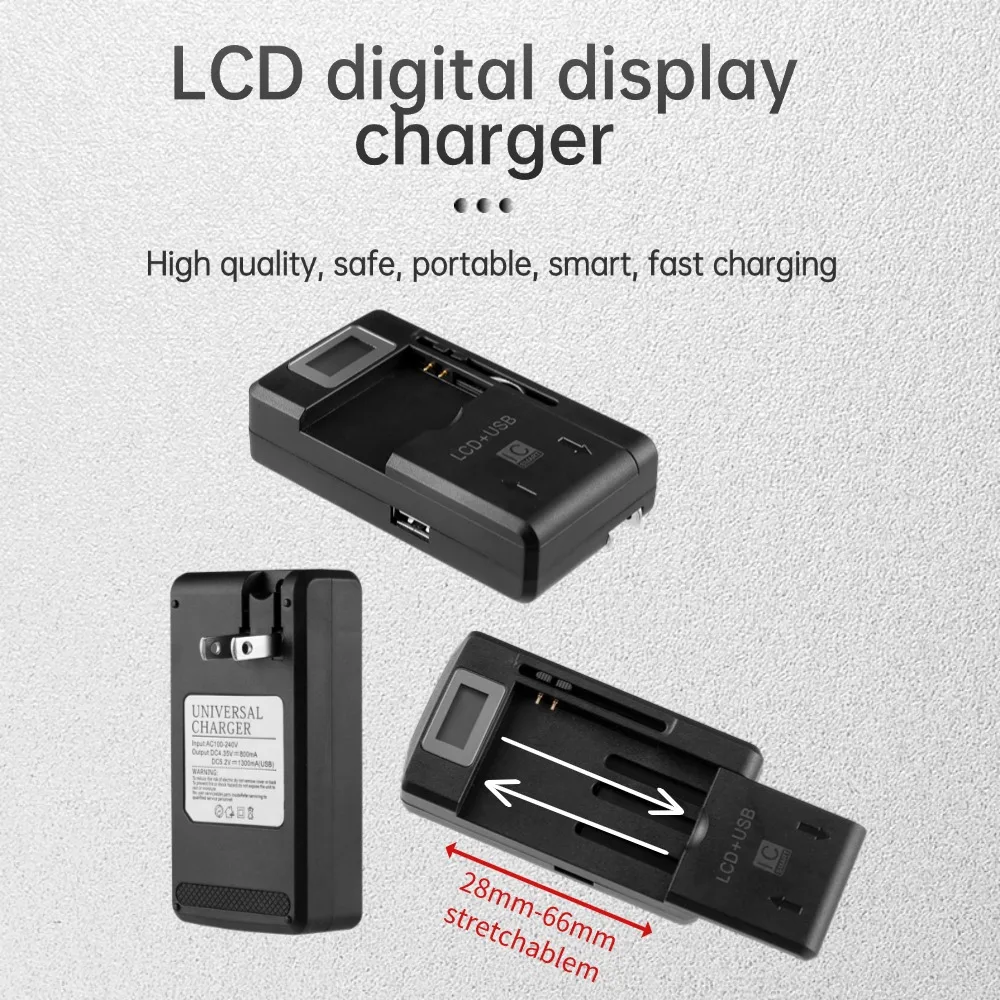 High Quality LCD Display PC Fireproof ABS Material Fast Charger for Mobile Phone Camera Universal Battery Charger 4.2V 800mA Pack of 10 - Image 2