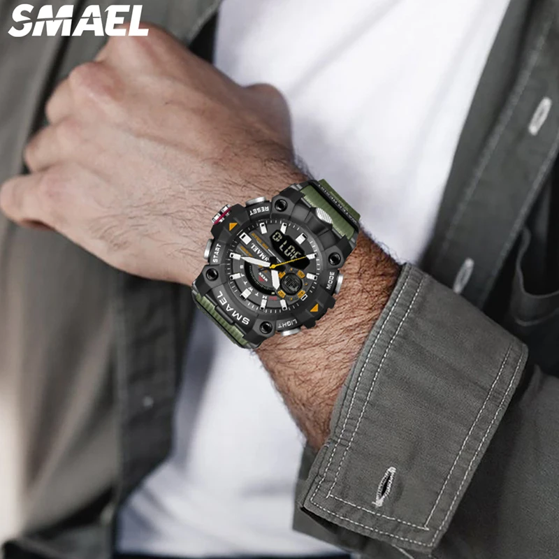 Sport Waterproof SMAEL 8040 Dropshipping Watch Stopwatch Alarm Clock Young Fashion Digital Quartz Watches for Men Pack of 2 - Image 3