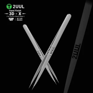 2UUL TW02 3D X Hand Finish Precision Tweezers High Toughness Anti-slip Grinping Tip Tweezer for Mobile Phone Motherboard Repair