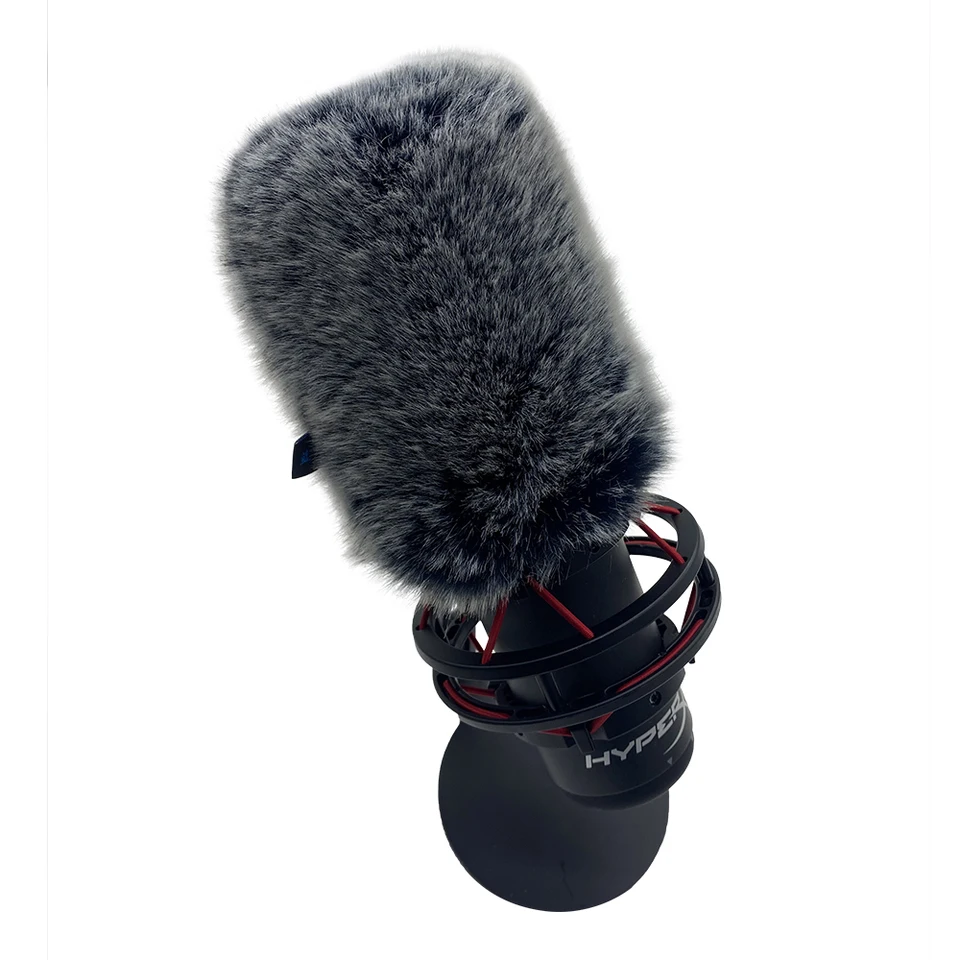 HyperX Mic Pop Filter Sponge Foam Cover for Quadcast S Blue Mantis Dead Cat Artificial Fur Windscreen Muff XLR Connector - Image 4