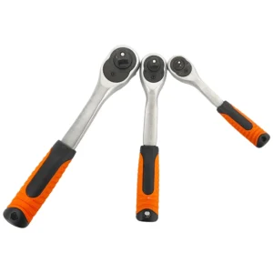 Two Way Quick Release Ratchet 72 Teeth with Fly Socket Set 1/4 3/8 1/2and Ergonomic Anti-Slip Handle for Auto Repair&Maintenance