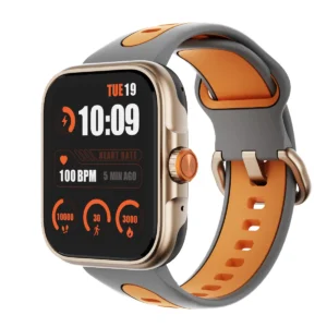 GPS Smartwatch AMOLED Screen Silica Gel Answer Call Square Shape Positioning Android Compatible Fitness Tracker IP68