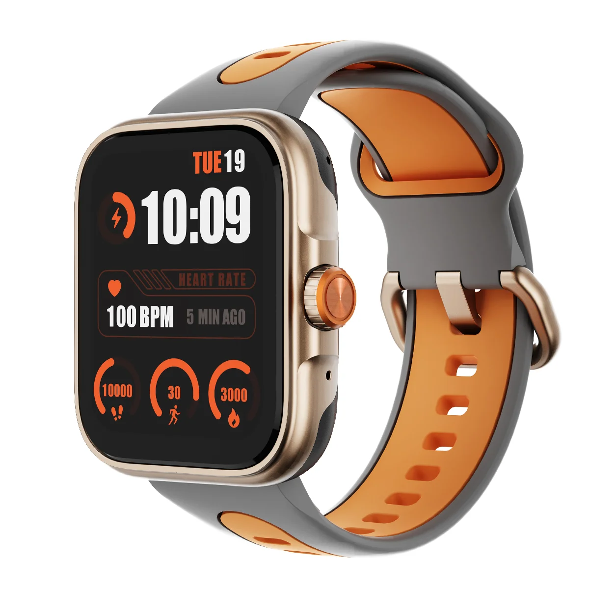 GPS Smartwatch AMOLED Screen Silica Gel Answer Call Square Shape Positioning Android Compatible Fitness Tracker IP68