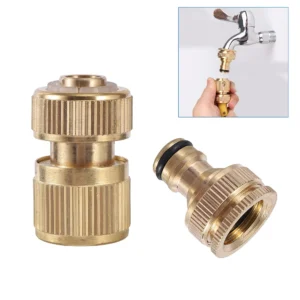 1/2 3/4 Inch Faucet Brass Adapter Garden Irrigation Car Washing Water Gun Fitting 1/2 Inch Pipe Quick Connector Pack of 20