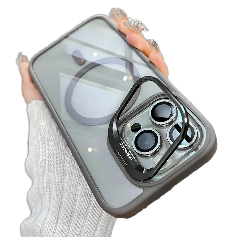 Ready Ship Upgraded Version Metal Lens Frame Transparent Magnetic PC Case 16 Pro/Pro Max Mobile Phone Bags for iPhone 11 Pack of 10 - Image 2