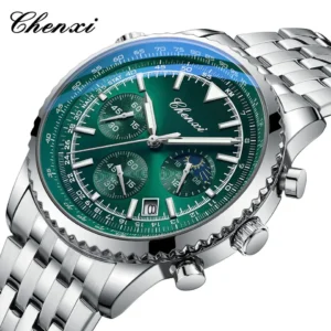 Custom Unique Stainless Steel Bracelet Chrono Men Watch Fashion Casual Calendar Business Quartz Male Watches Luxury Top Brand