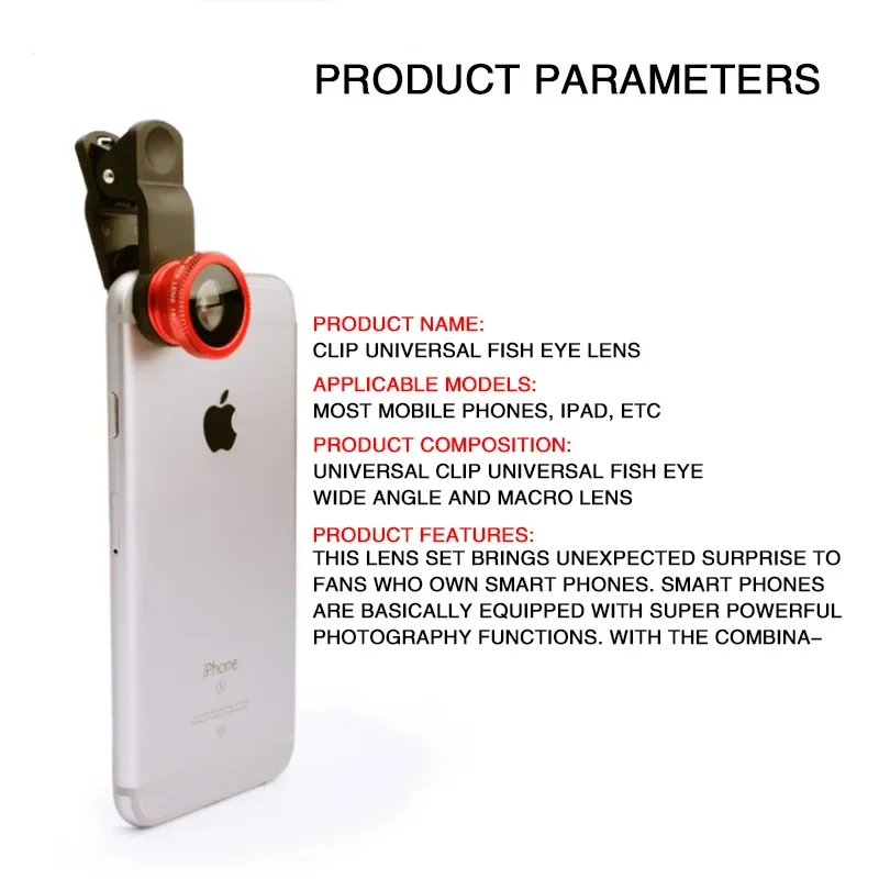 3-in-1 Fisheye Wide-angle Miniature Camera Lens 3IN1 Zoom Fisheye Lens with Smartphone Clip Pack of 100 - Image 3
