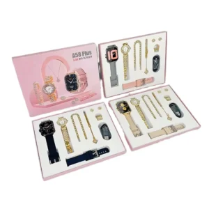 A58 Plus IP67 Android IOS Smart Watch for Women 8-in-1 Fitness Tracker IPS Rubber Christmas/Birthday Gift