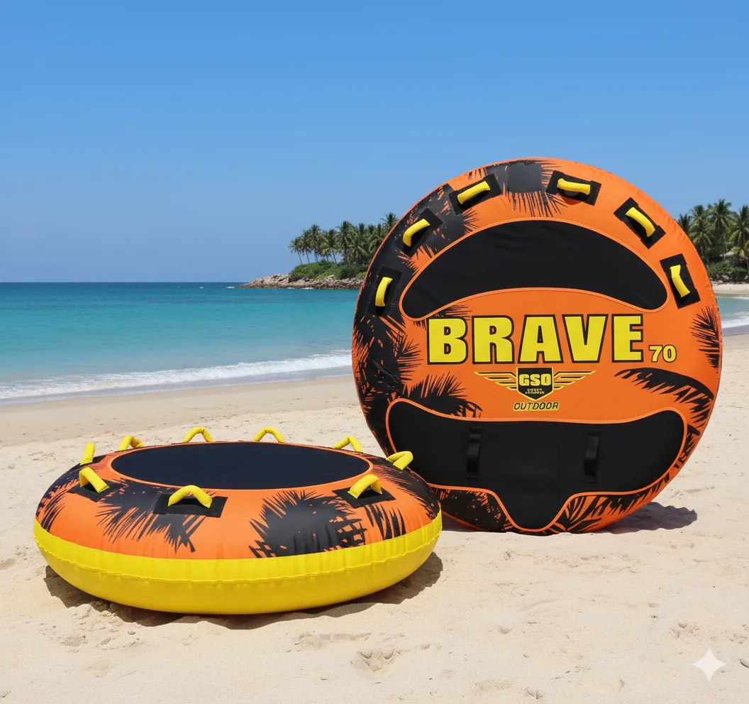 NOVA Brave 70 PVC Inflatable Towable Water Tube 3 Person Inflatable Boat for Water Sports Water Ski Board Rental