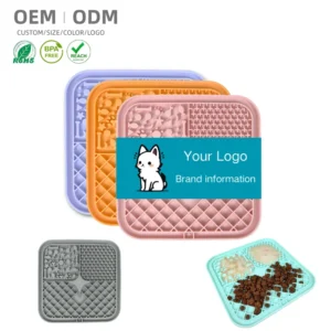 Custom Dog Lick Mat Silicone Pet Feeding Plate with Suction Cups for Training Slow Food Plate for Pets Pack of 20