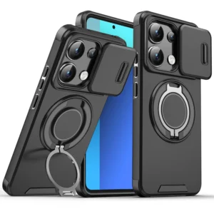 For NOTE 14 PRO 4G Electroplate Luxury Magnetic Ring Mobile Case Shockproof TPU+PC Sports Design with Camera Frame Holder Pack of 10