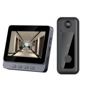 No WiFi Security Video Audio Doorbell Camera With 4.3Inch Wide Monitor Long Standby Battery Power House Doorbell with Camera HD Pack of 2