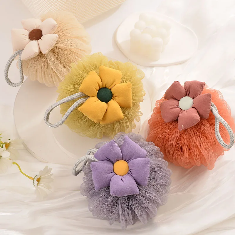 Bath Ball Soft Anti Scattering Colored Bath Flower Loofah Sponge Bath Products Body Scrubber Exfoliating Sponge - Image 3