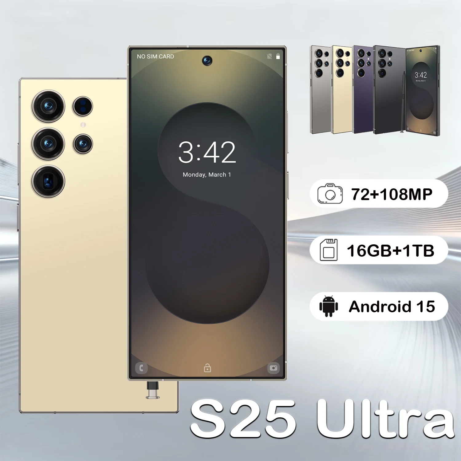 Stylish S25 Ultra 7.3Inch 16GB+1TB 5G Dual SIM Smartphone with HD OLED 90Hz Display LTE Android 13 8000mAh+ Battery - Image 3