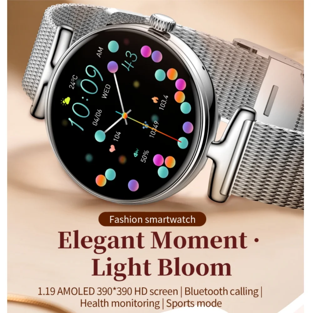 V81 Women's Fashion Smart Watch 1.19inches HD Screen Heart Rate Sleep Monitoring Calorie Fitness Tracker Multiple Sport Modes - Image 2