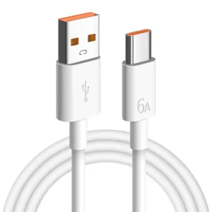 1M Super Charger USB C Cable for Mobile Phones Smart Fast Charging Data Cord for Android iPhone 6A Type 2.0 TYPE-C for Computer Pack of 10