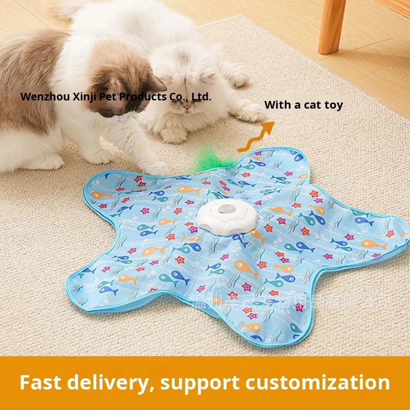 Rechargeable Interactive Cat Hunting Toy Moving Concealed Feathers Touch Activated Hide and Seek Cat Toy Pack of 5 - Image 2