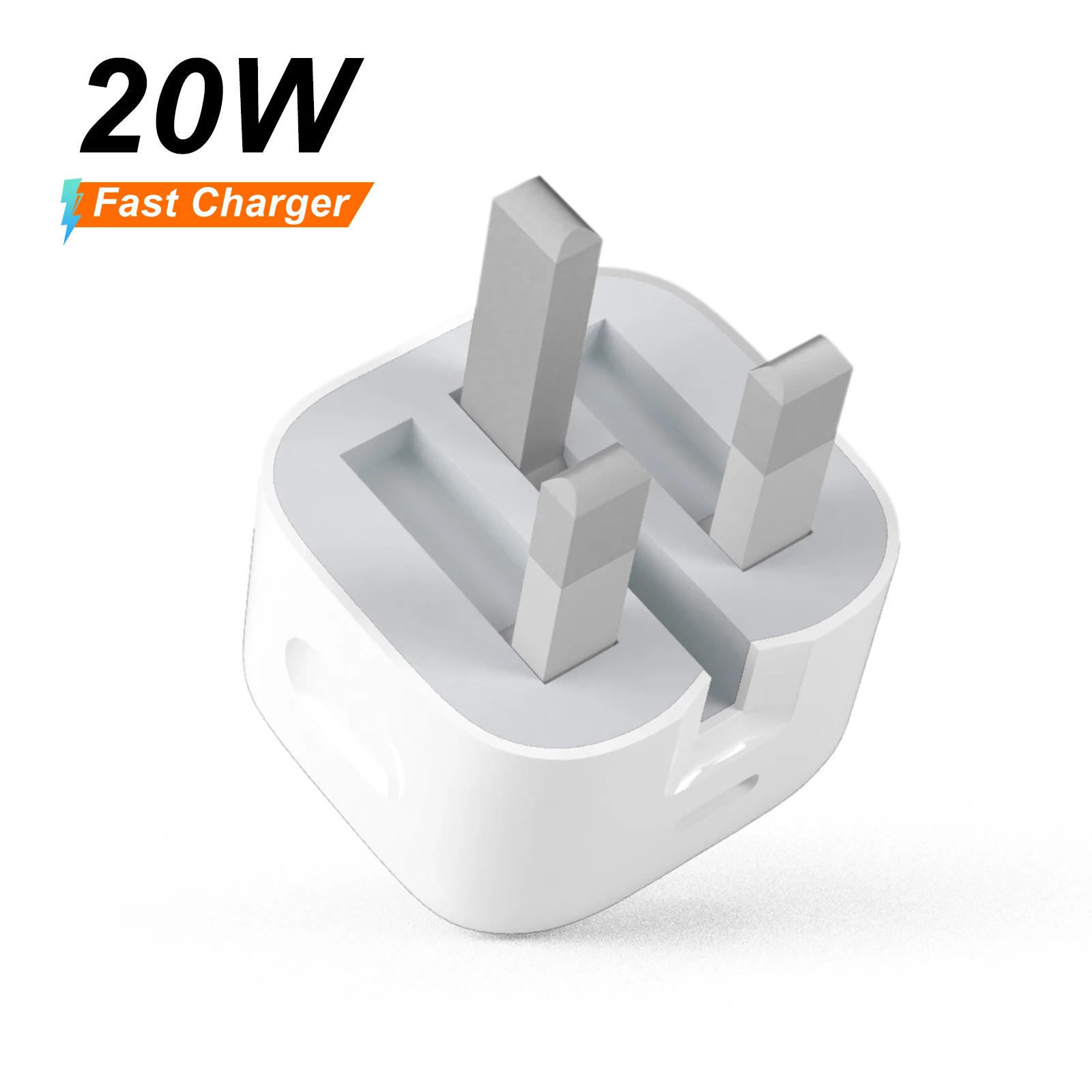 Universal Adapter PD 20W USB C Port Foldable UK Plug Fast Charging Type-C Chargers /15/14/13 for iPhone 16 Pack of 10 - Image 3