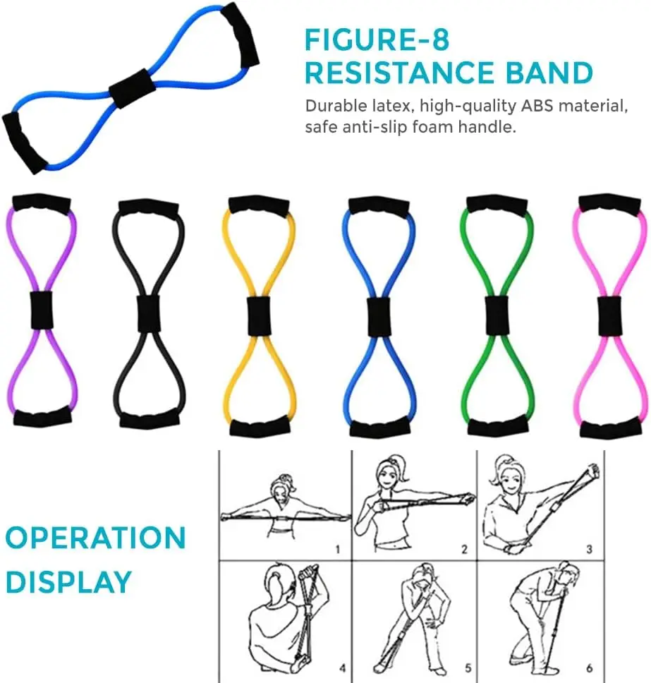 Karlak Women's 25cm Yoga Ball Set Pilates & Yoga Home Exercise Equipment TPE Material Magic Ring & Booty Bands for Glute Workout Pack of 10 - Image 4